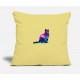 Universe Cat Space Celestial Galaxies Cosmos Gift Washed Yellow Pillow